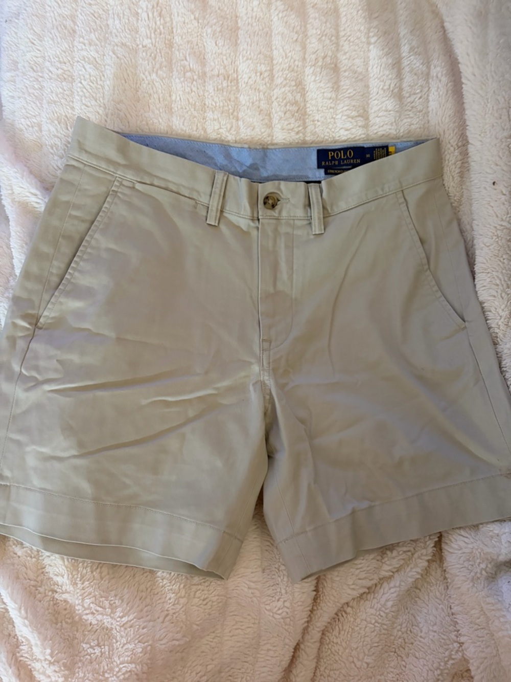 Ralph Lauren Men's Tan Flat-Front Cotton Shorts